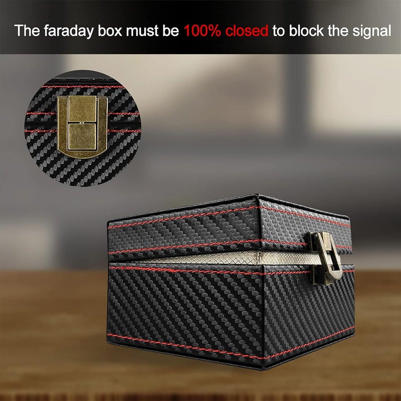 Faraday Box for Car Keys, Key Fob Protector Leather Signal Blocker Box Anti Theft Car Key Box Car Key Signal Blocker RFID Signal Blocker & Anti-Theft Faraday Box - Image 4