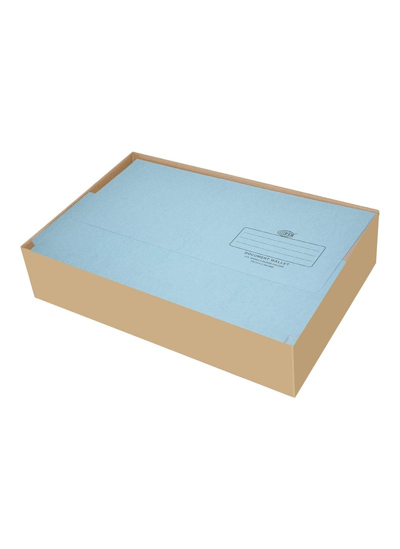 FIS - FIS Document Wallets Blue Color, Pack of 50 Pcs, 320 gsm, F/S (210 x 330 mm) Size - FSFF8BL - Image 1