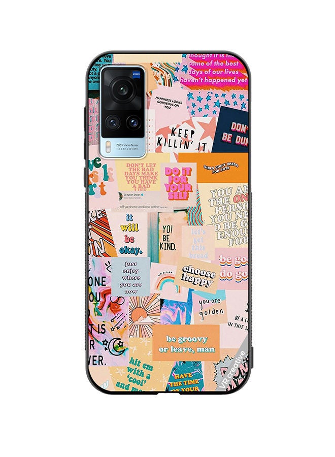VR CREATIVE Protective Case Cover For Vivo X60 Multiple Quotes Design Multicolour - Image 1