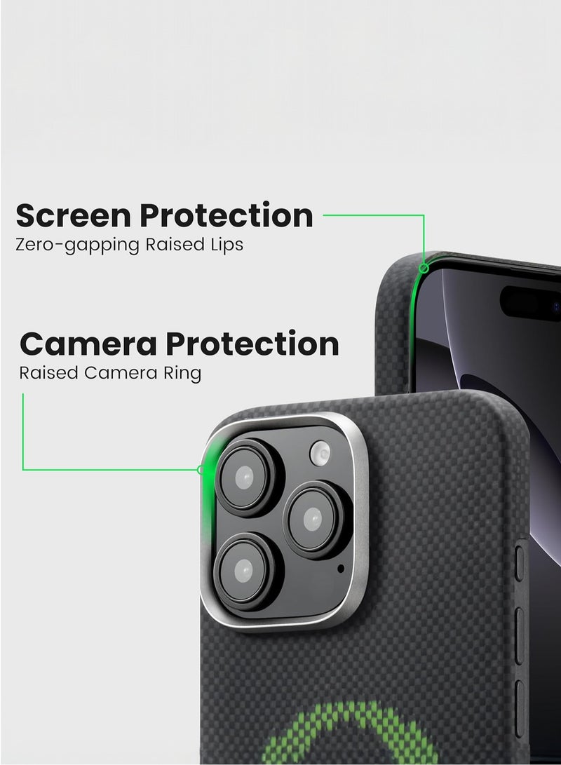 بيتاكا جراب ماج سيف لهاتف آيفون 16 برو ماكس من غطاء أرخص تكتيلي منسوج / متوافق مع الشحن اللاسلكي / غطاء خلفي خفيف الوزن ونحيف - Alien - Image 3