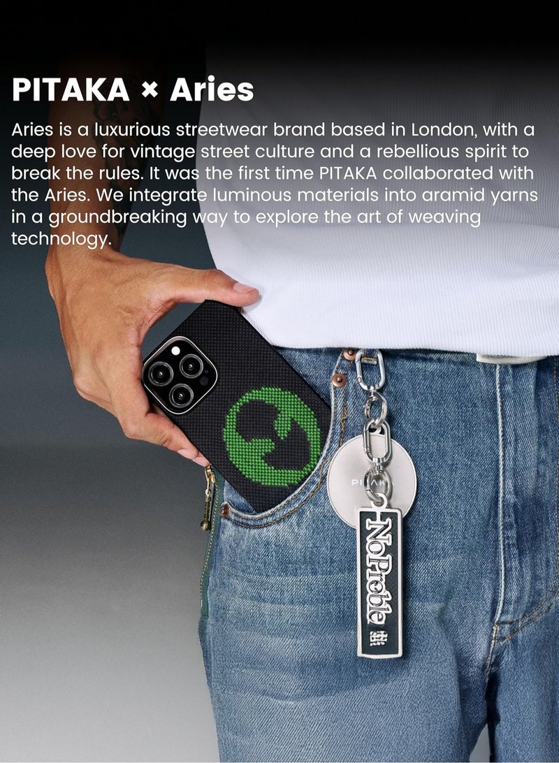 بيتاكا جراب ماج سيف لهاتف آيفون 16 برو ماكس من غطاء أرخص تكتيلي منسوج / متوافق مع الشحن اللاسلكي / غطاء خلفي خفيف الوزن ونحيف - Alien - Image 5