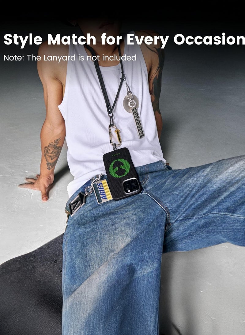 بيتاكا جراب ماج سيف لهاتف آيفون 16 برو ماكس من غطاء أرخص تكتيلي منسوج / متوافق مع الشحن اللاسلكي / غطاء خلفي خفيف الوزن ونحيف - Alien - Image 2