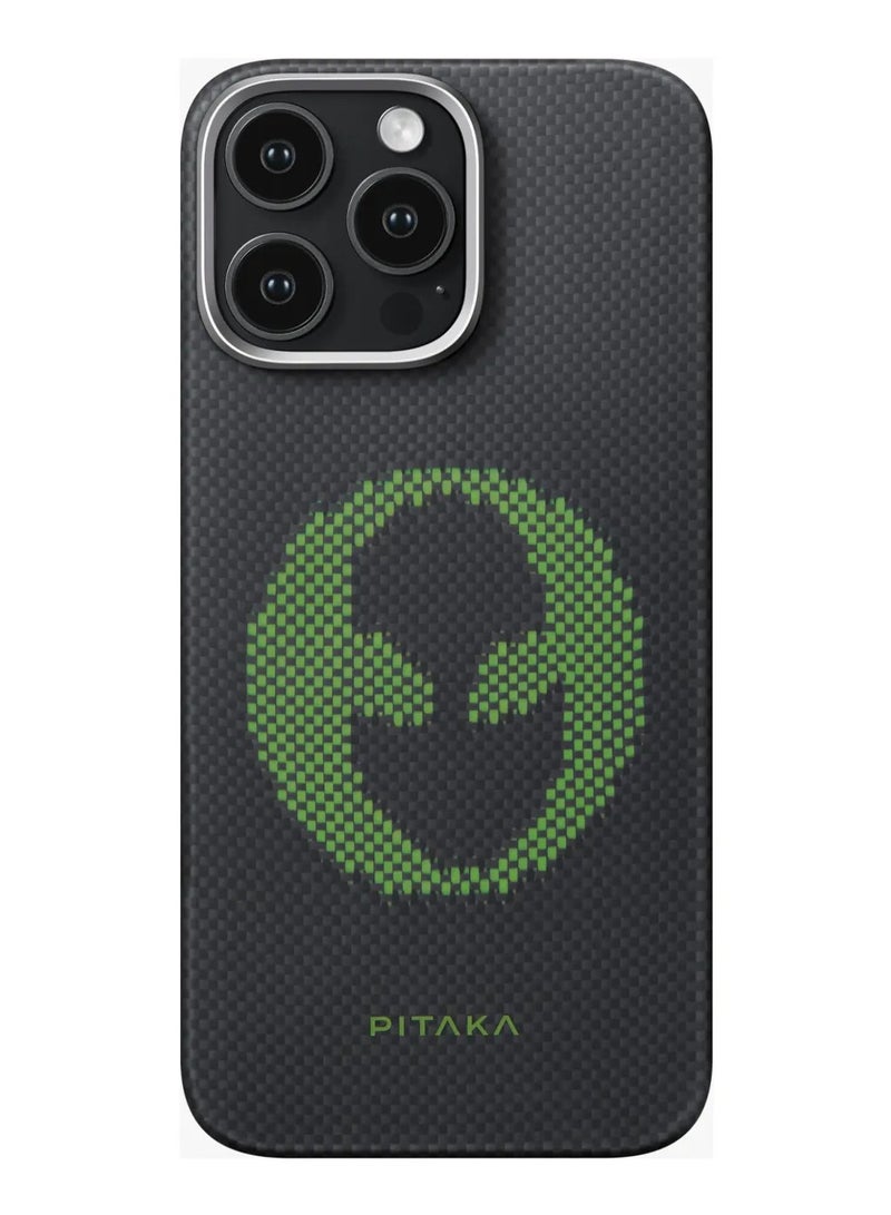 بيتاكا جراب ماج سيف لهاتف آيفون 16 برو ماكس من غطاء أرخص تكتيلي منسوج / متوافق مع الشحن اللاسلكي / غطاء خلفي خفيف الوزن ونحيف - Alien - Image 1