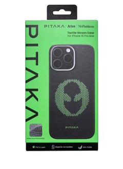 PITAKA iPhone 16 Pro Max MagSafe Case Aries Tactile Woven Cover / Wireless Charging-Friendly / Lightweight and Slim Back Cover - Alien  - Image 4