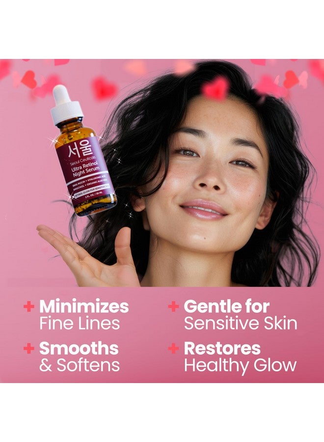 SeoulCeuticals 1% Korean Retinol Night Serum - 97.5% Snail Mucin + Hyaluronic Acid + Bakuchiol - Cruelty Free K Beauty Retinol Face Serum for Sensitive Skin - 30ml - Image 5