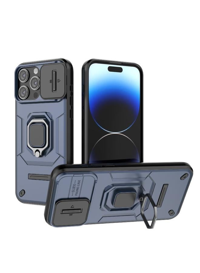 اس-توب جراب لهاتف iPhone 15 Pro Max مزود بدرع منزلق من مادة TPU + PC، جراب هاتف مقاوم للصدمات مع حامل - Image 1