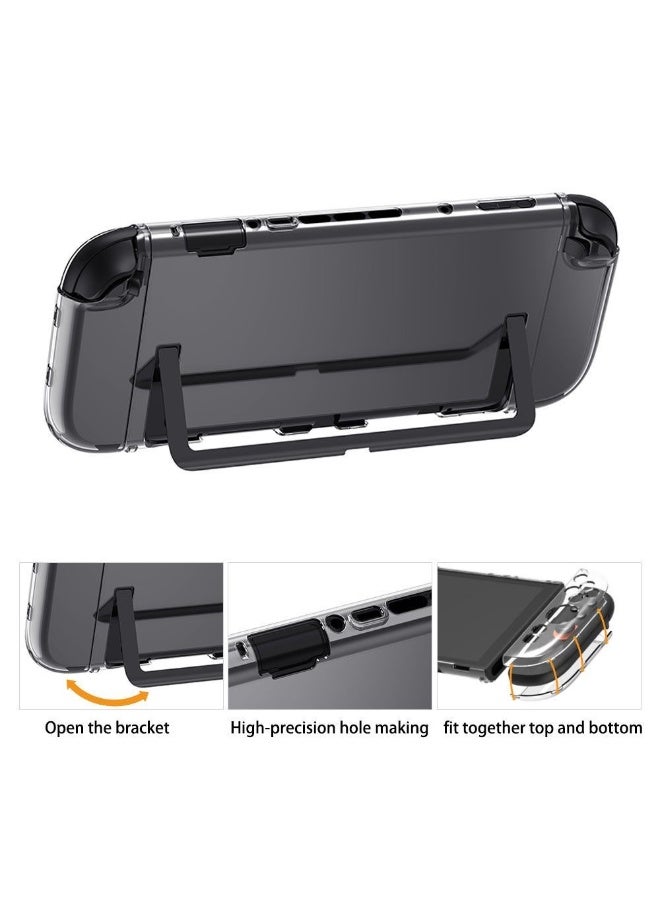 سام جراب واقٍ من الكريستال الشفاف متوافق مع Nintendo Switch 2 PC مادة مقاومة للصدمات والخدش مع وظيفة الحامل - Image 4