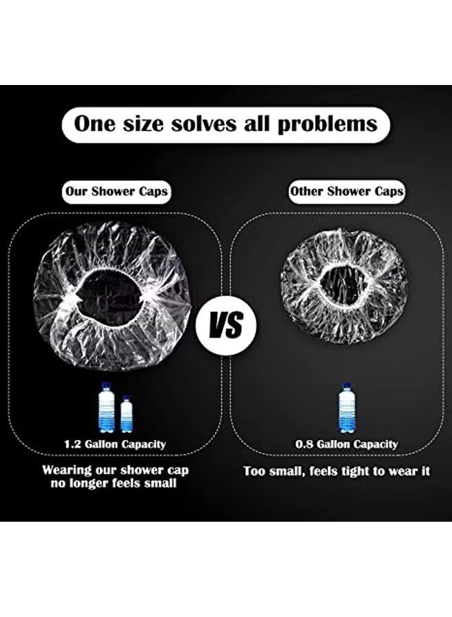 100PCS Disposable Shower Caps, Larger & Thicker Waterproof Elastic Hair Bath Cap, Clear Plastic Hair Caps for Women Men, Spa, Home Use, Hotel and Hair Salon, Beauty - Image 5