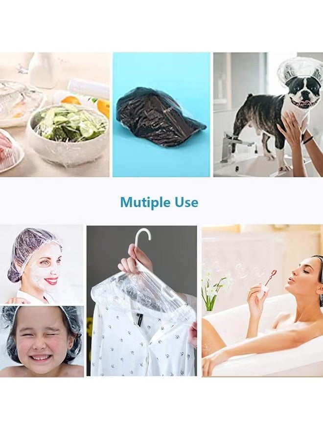 100PCS Disposable Shower Caps, Larger & Thicker Waterproof Elastic Hair Bath Cap, Clear Plastic Hair Caps for Women Men, Spa, Home Use, Hotel and Hair Salon, Beauty - Image 4