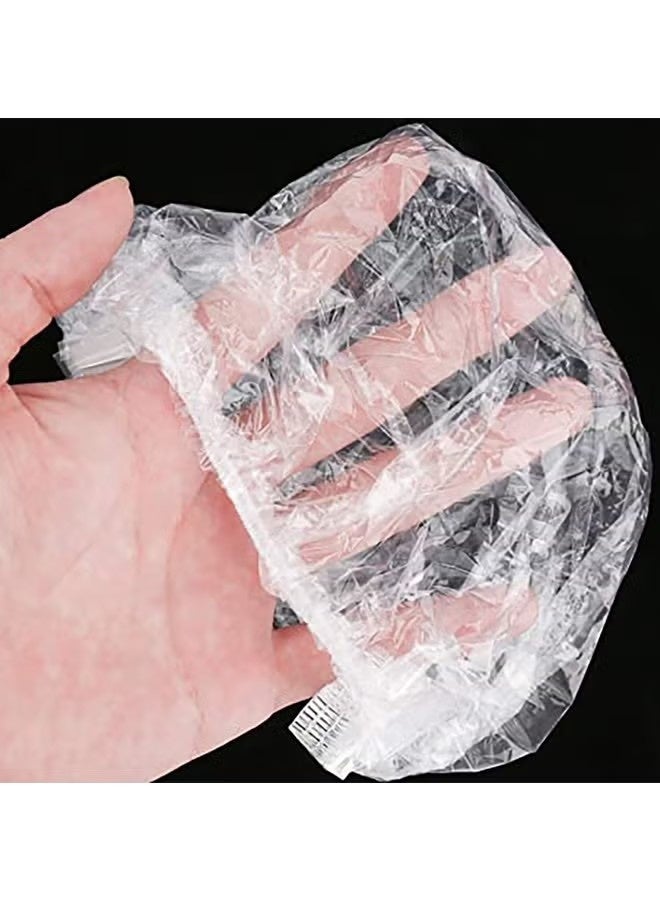 100PCS Disposable Shower Caps, Larger & Thicker Waterproof Elastic Hair Bath Cap, Clear Plastic Hair Caps for Women Men, Spa, Home Use, Hotel and Hair Salon, Beauty - Image 3