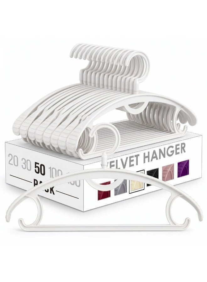 Concept home 30 / 50 / 100 Piece Plastic Cloth Hanger Set White - Image 1