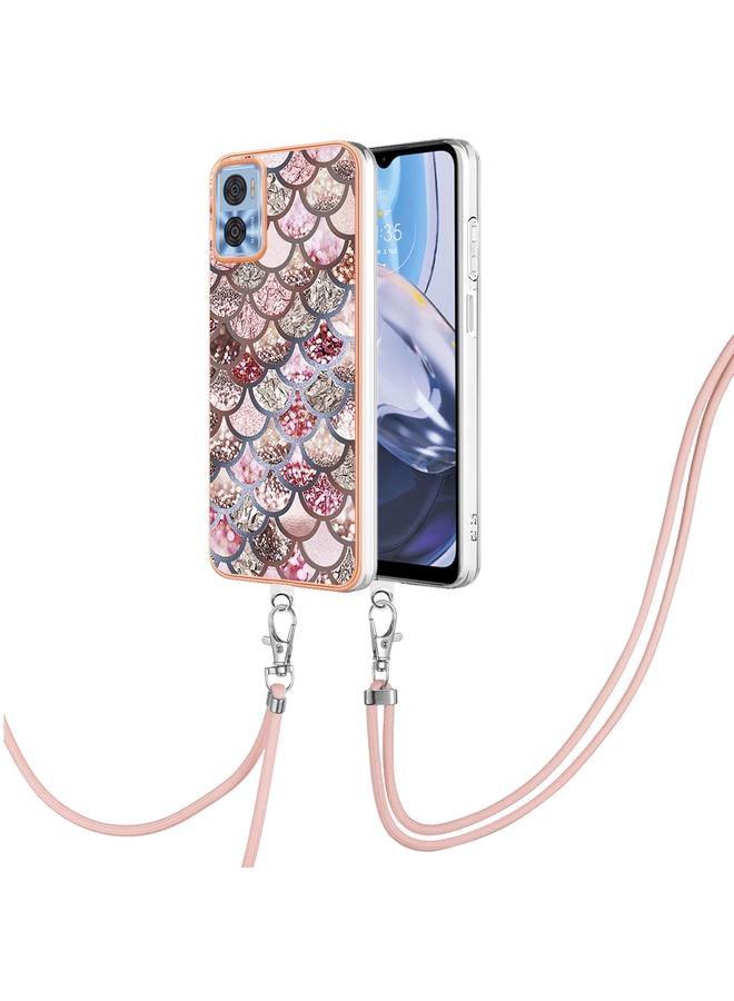 S-TOP Case For Motorola Moto E22/E22i Electroplating IMD TPU Phone Case with Lanyard - Image 1