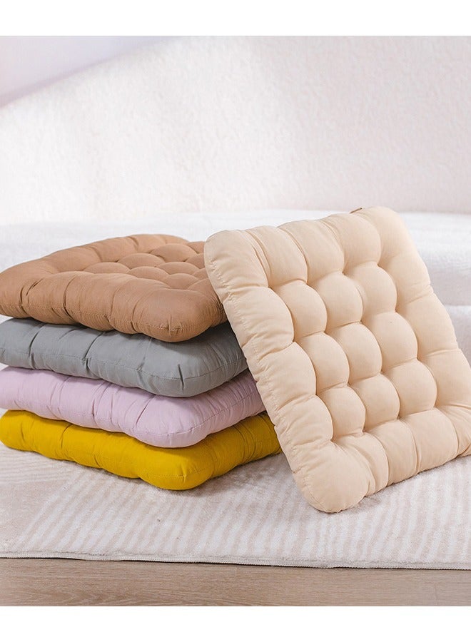 Aikenn Square Cushion, Large Floor Pillow Solid Thick Tufted Seat Cushion for Balcony Bedroom Tatami Living Room, Beige, 40×40cm - Image 3