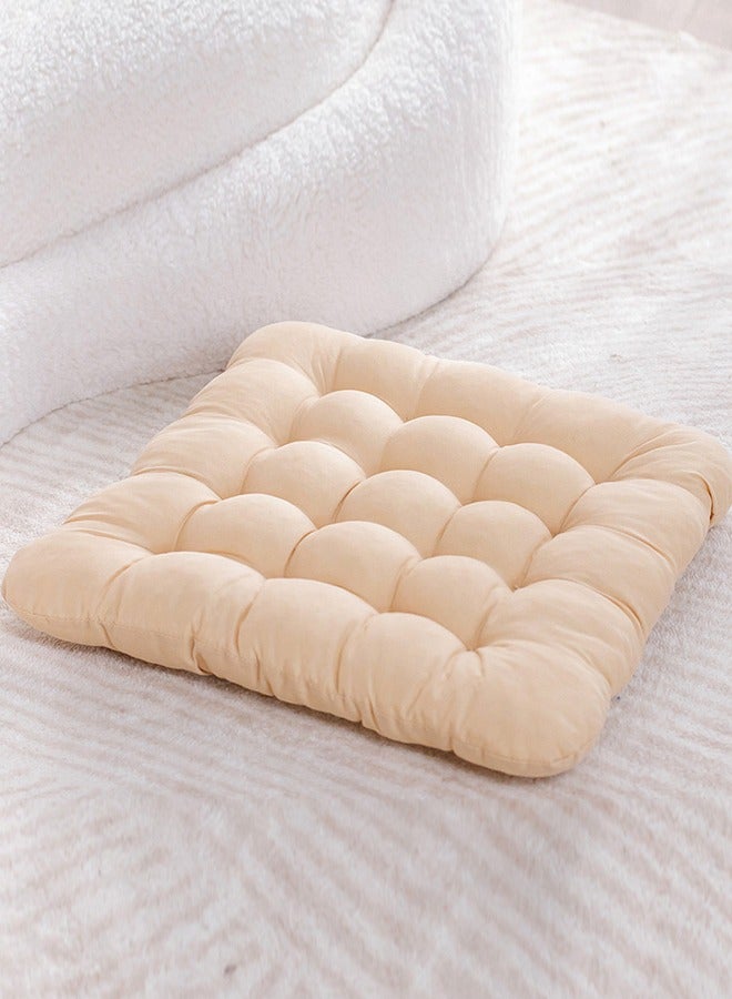 Aikenn Square Cushion, Large Floor Pillow Solid Thick Tufted Seat Cushion for Balcony Bedroom Tatami Living Room, Beige, 40×40cm - Image 2