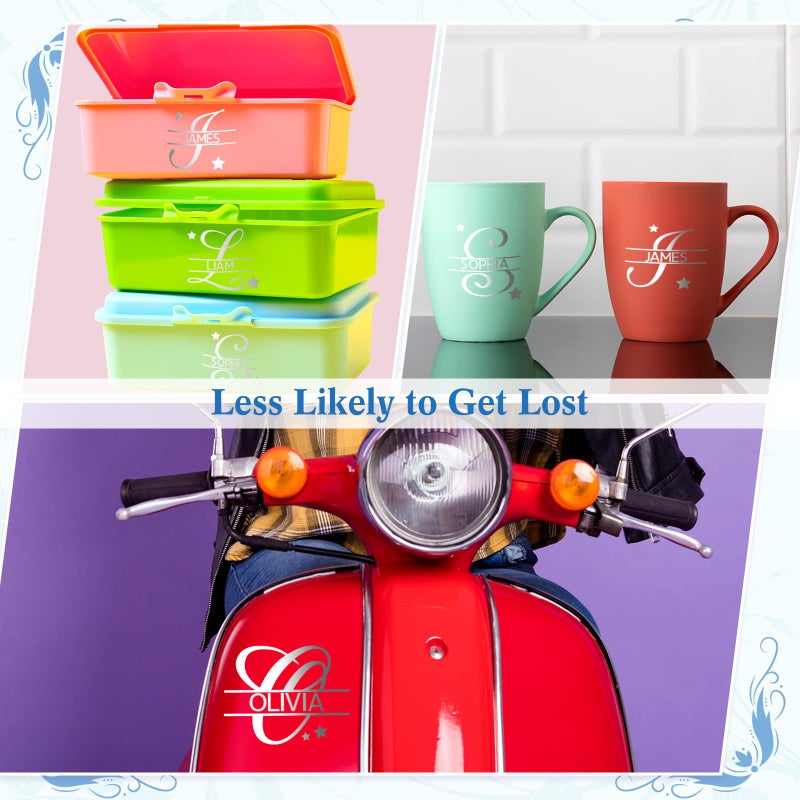 Affrolling 10 Sheets Vinyl Letter Stickers Personalized UV Name Sticker Decals for Tumbler Monogram UV Dtf Cup Wrap Letter Sticker Vinyl Decal Monogram Mugs Waterproof Decals for Laptops(Silver) - Image 5
