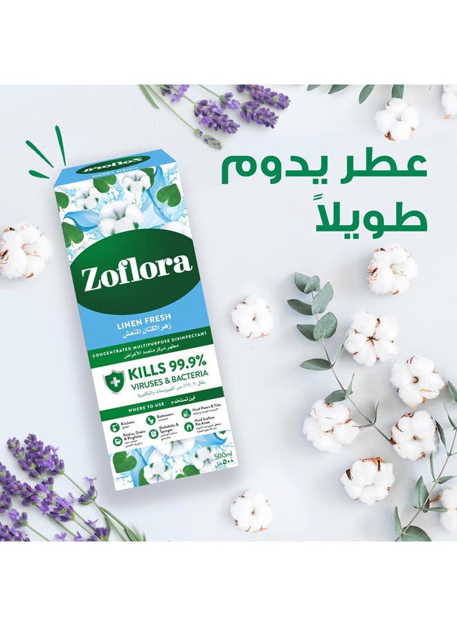 Zoflora Multi-Purpose Disinfectant Cleaner Concentrated Liquid - Linen Fresh 500ml  - Image 2