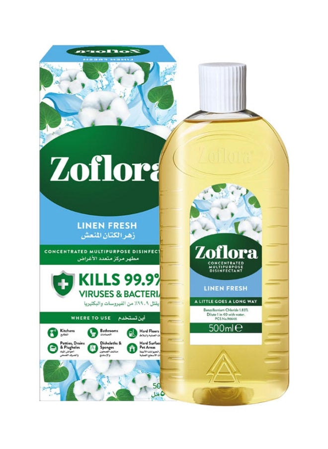 Zoflora Multi-Purpose Disinfectant Cleaner Concentrated Liquid - Linen Fresh 500ml  - Image 1