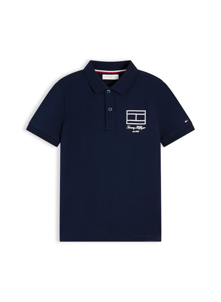TOMMY HILFIGER Regular Fit Outline Flag Pique Polo Shirt - Image 5