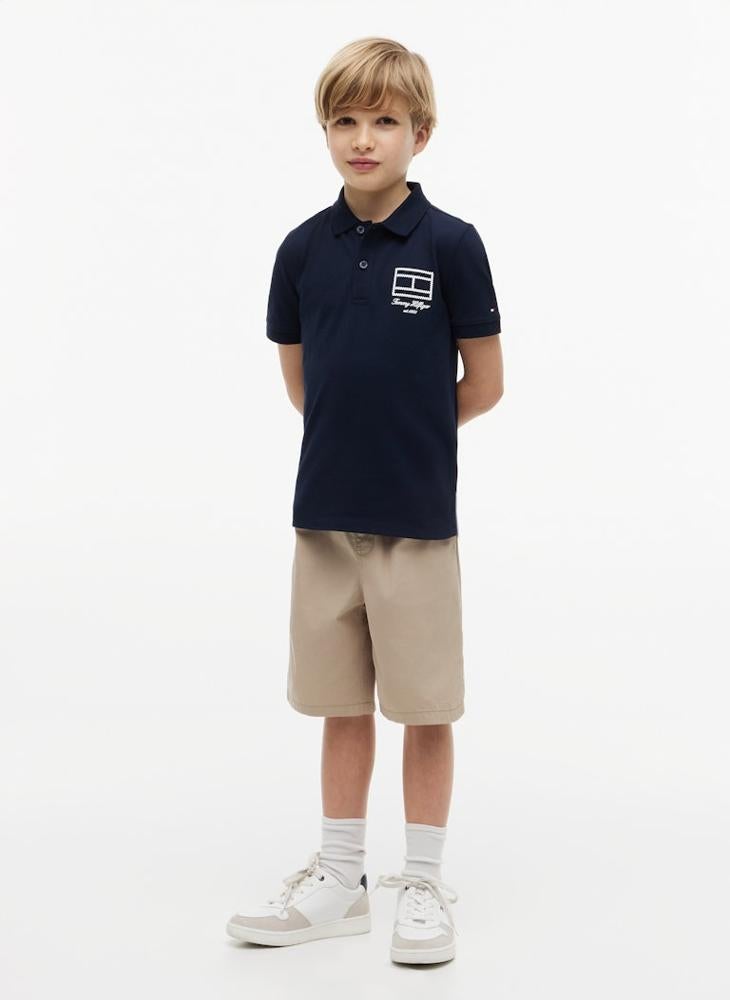 TOMMY HILFIGER Regular Fit Outline Flag Pique Polo Shirt - Image 4