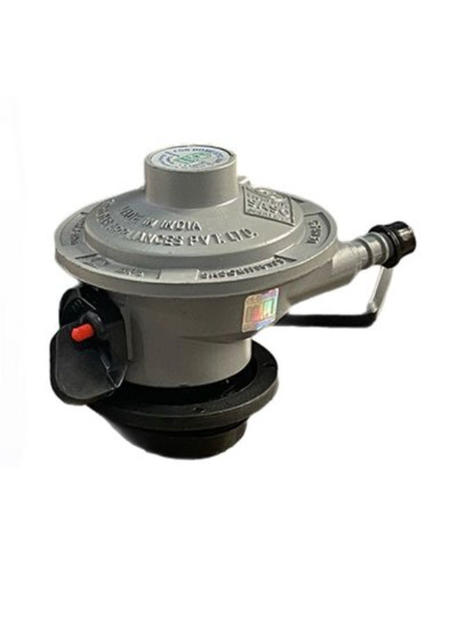 LPG Gas Cylinder Regulator with Hose (2 m 8 mm) and stainless steel clip 2 Piece - Image 2