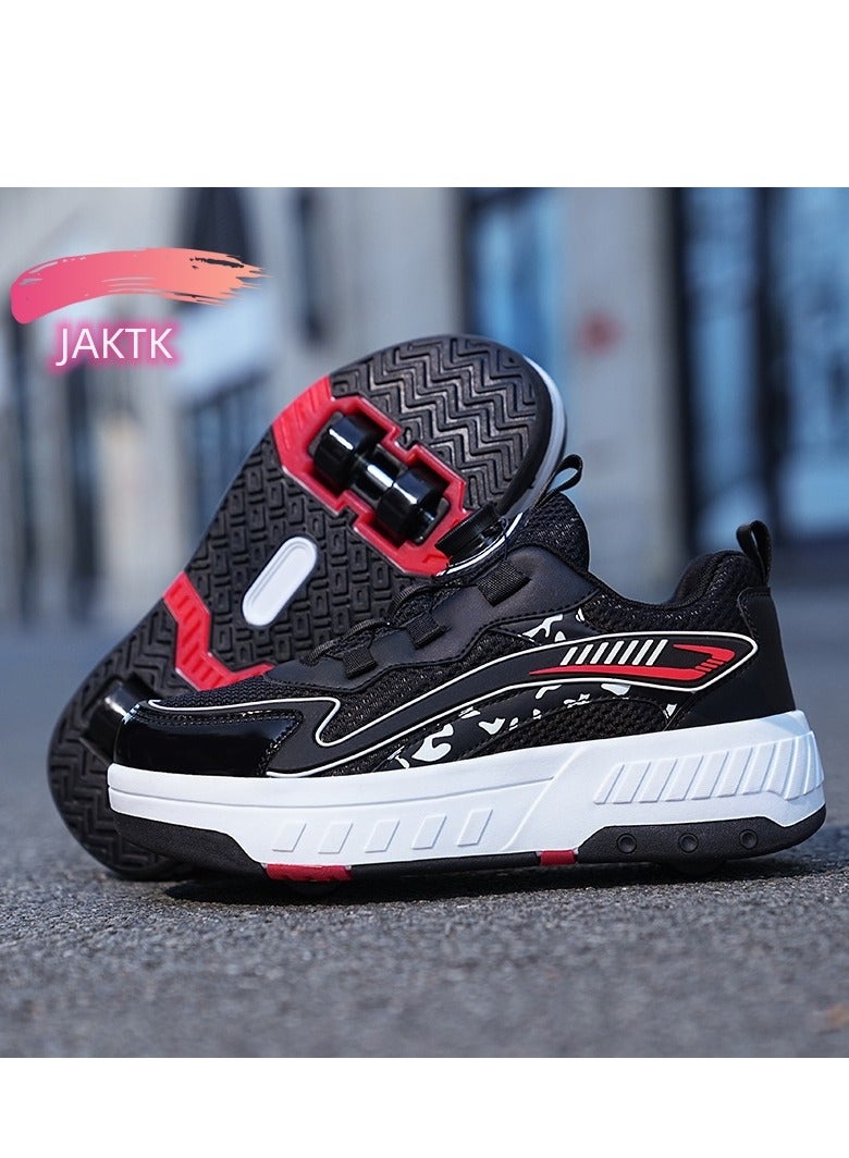 JAKTK boys and girls double wheel flying shoes with wheels - Image 1