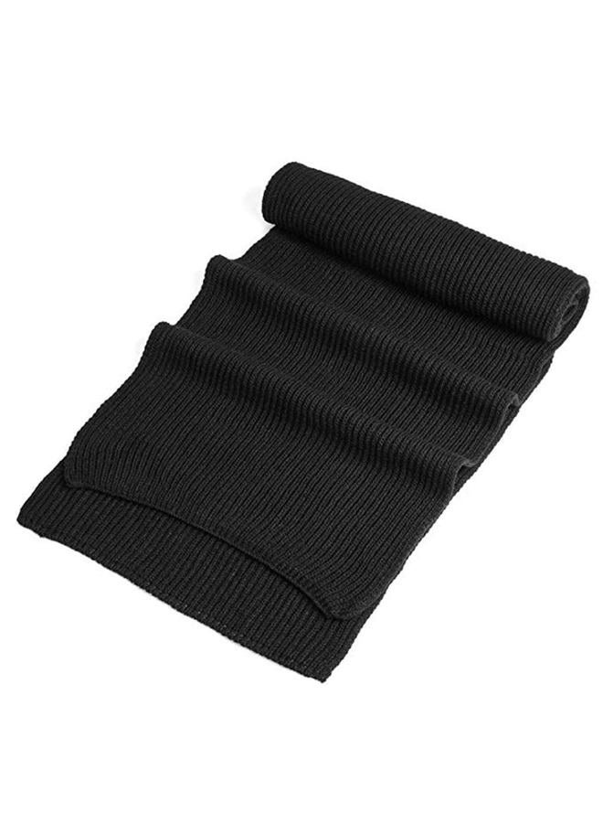EONPOW Warm Autumn and Winter Scarf, Unisex Pure Color Winter Neck Warm Knitting Yarn Scarf (BLACK) - Image 3