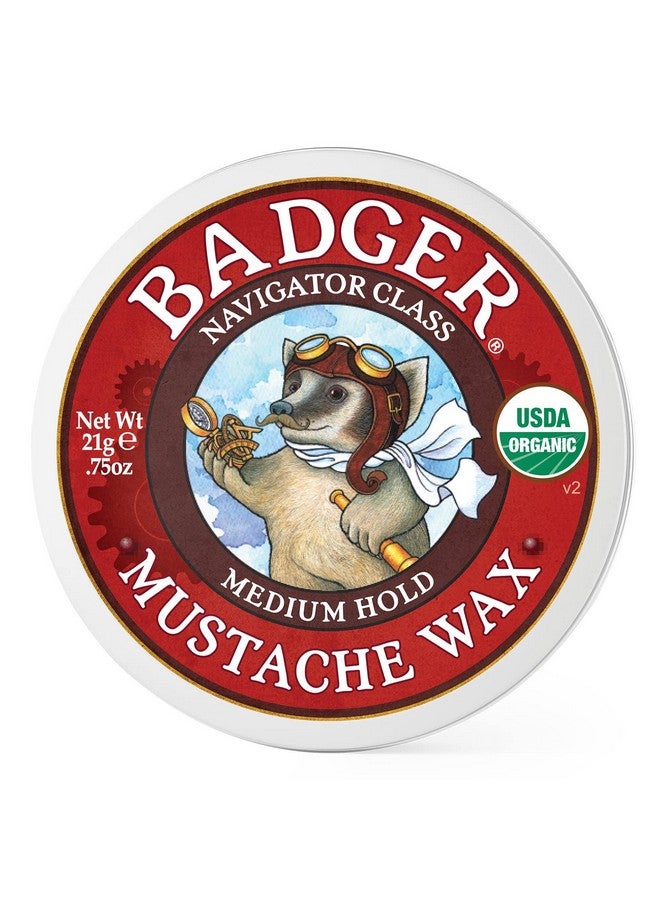 Badger - Mustache Wax, Medium Hold, Natural Mustache Wax, Certified Organic, Styling Facial Hair Wax, Moustache Wax, 0.75 oz - Image 1
