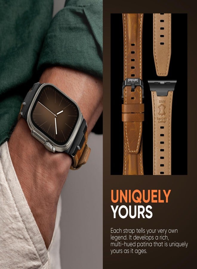سويتيسبيست سوار جلدي من Suitisbest متوافق مع ساعة Apple Watch Ultra بمقاسات 49 مم، 46 مم، 45 مم، 44 مم، 42 مم، سوار بديل لساعات iWatch Ultra 10، 9، 8، 7، 6، 5، 4، 3، وSE، مناسب للرجال والنساء، بمقاسات 49 مم، 46 مم، 45 مم، 44 مم، 42 مم - Image 5