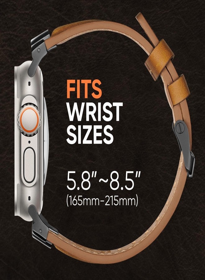سويتيسبيست سوار جلدي من Suitisbest متوافق مع ساعة Apple Watch Ultra بمقاسات 49 مم، 46 مم، 45 مم، 44 مم، 42 مم، سوار بديل لساعات iWatch Ultra 10، 9، 8، 7، 6، 5، 4، 3، وSE، مناسب للرجال والنساء، بمقاسات 49 مم، 46 مم، 45 مم، 44 مم، 42 مم - Image 4
