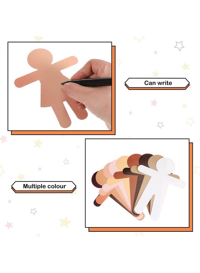 Geyee People Cut Outs Blank People Cutouts Color Paper Cutouts Boy Girl Cut Out Person Multicultural Creative Cut-Outs for Craft Art Project Home School Design Decoration(108 Pcs) - Image 3