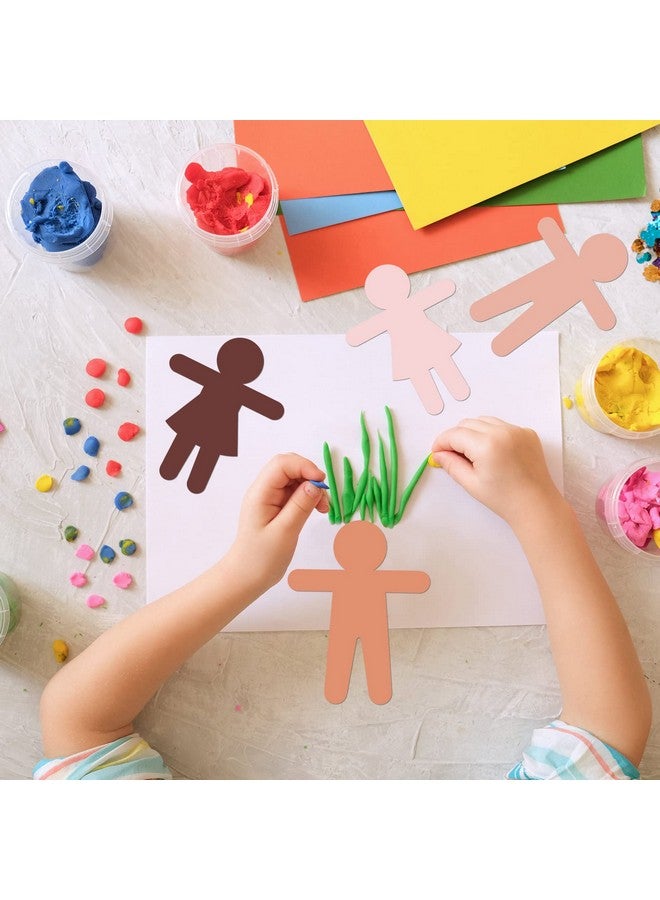 Geyee People Cut Outs Blank People Cutouts Color Paper Cutouts Boy Girl Cut Out Person Multicultural Creative Cut-Outs for Craft Art Project Home School Design Decoration(108 Pcs) - Image 5