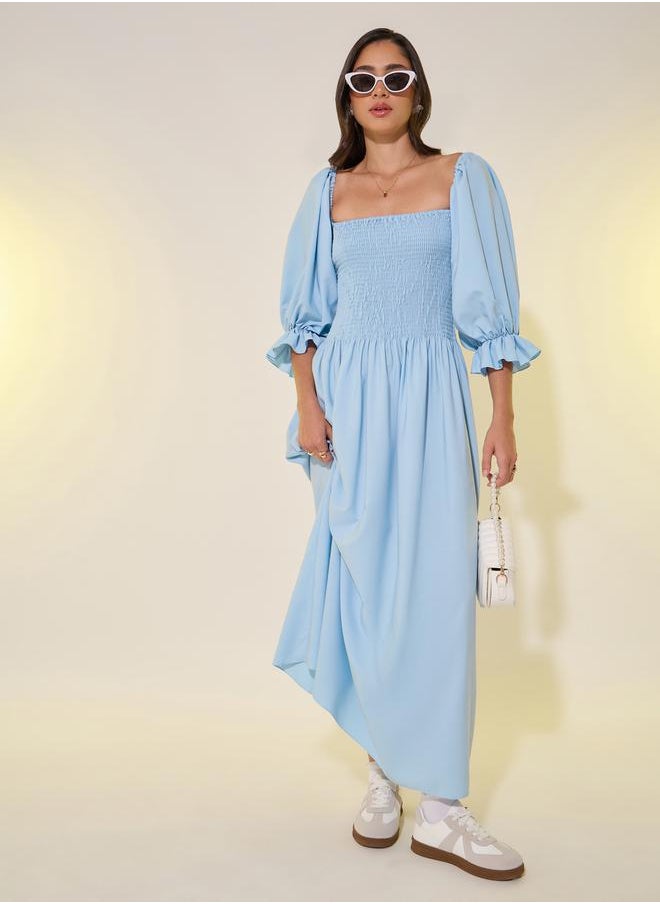 Take Two Smocked Bodice Midi Dress  - Image 1