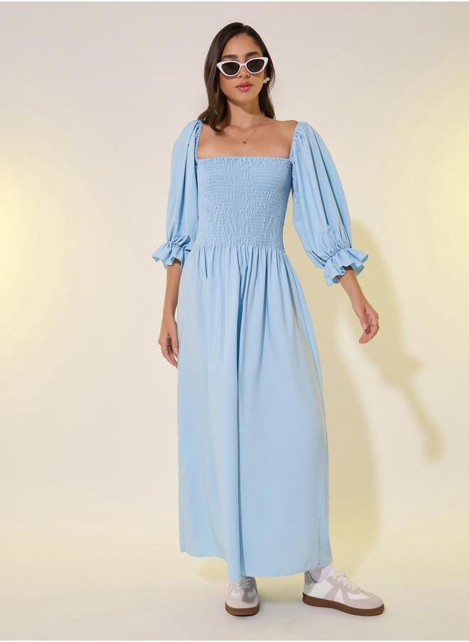 Take Two Smocked Bodice Midi Dress  - Image 2