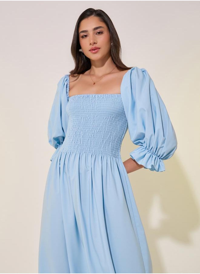 Take Two Smocked Bodice Midi Dress  - Image 3
