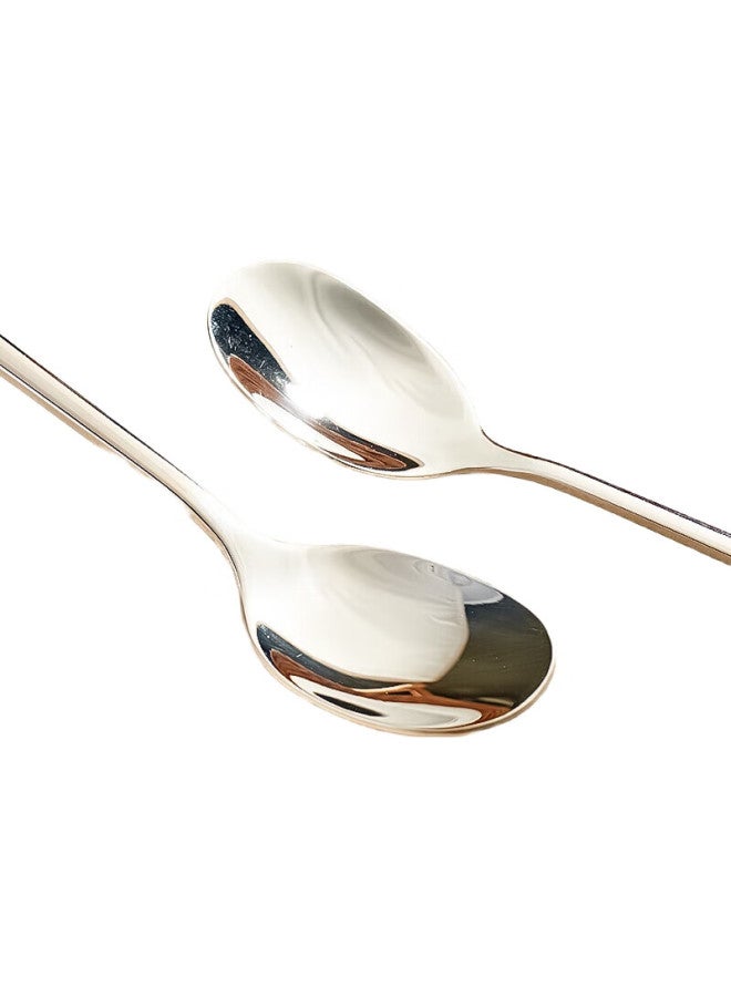 JD.com Jingzao 304 Stainless Steel Soup Ladle, Extra Large And Thick Household Serving Spoon, Korean-Style Round Spoon, 2-Piece Set - Image 1