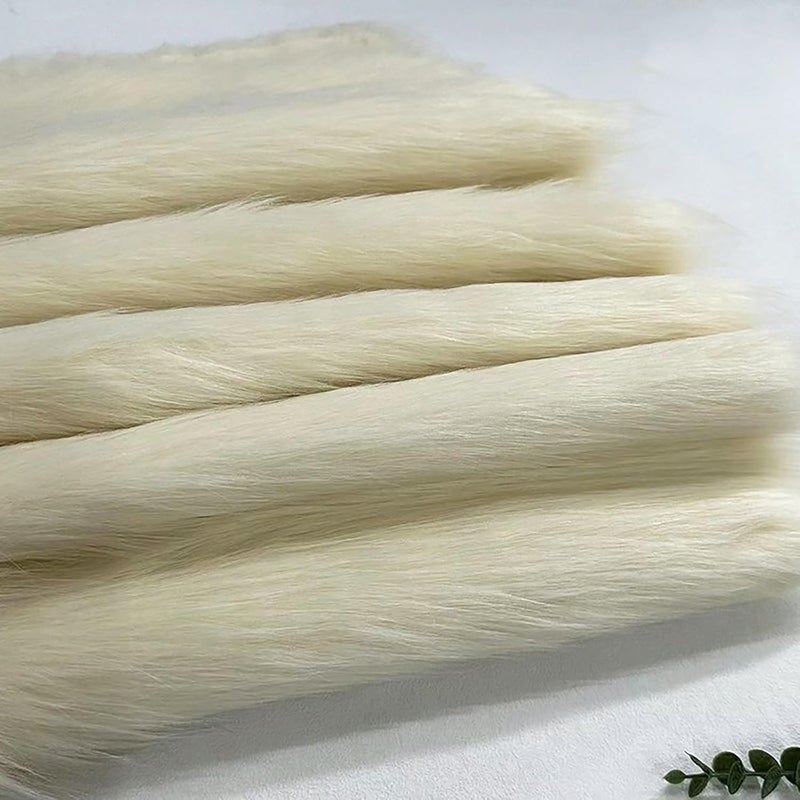 Synthetic Fur Fabric Long Pile 5cm Plush Shaggy Faux Fox Fabric for Warm Soft Coat Fashion Fursuit Costume(15 White) - Image 1