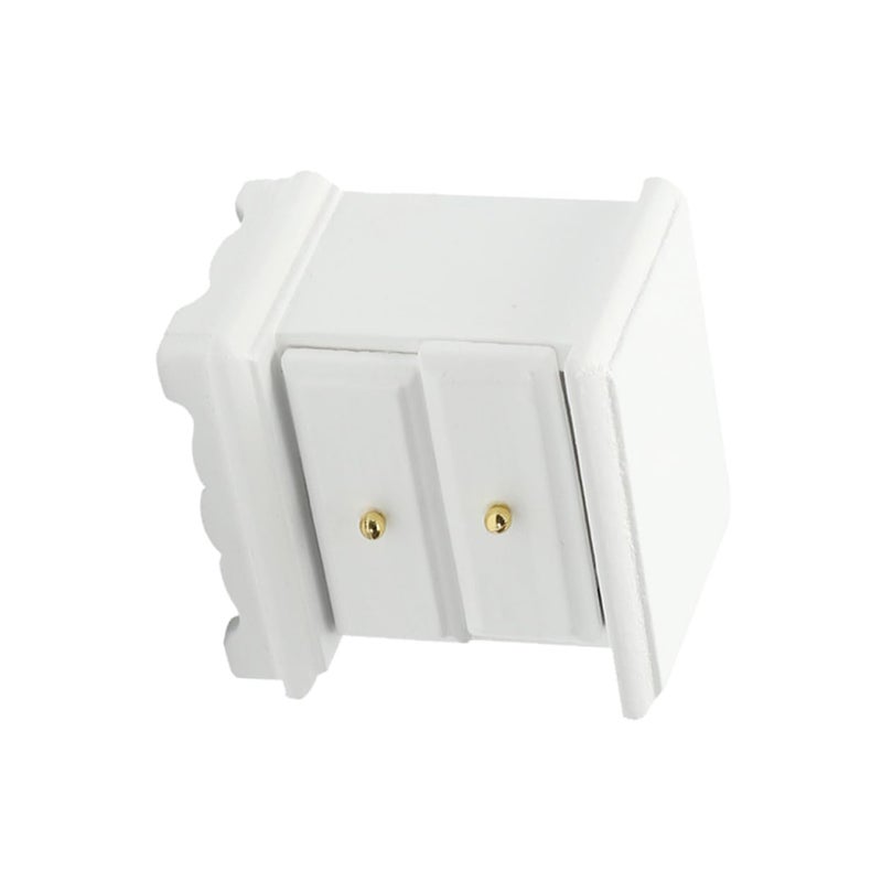 Miniature Wooden Bedside Table Model Dollhouse Bedroom Decor Lightweight Nightstand - Image 2