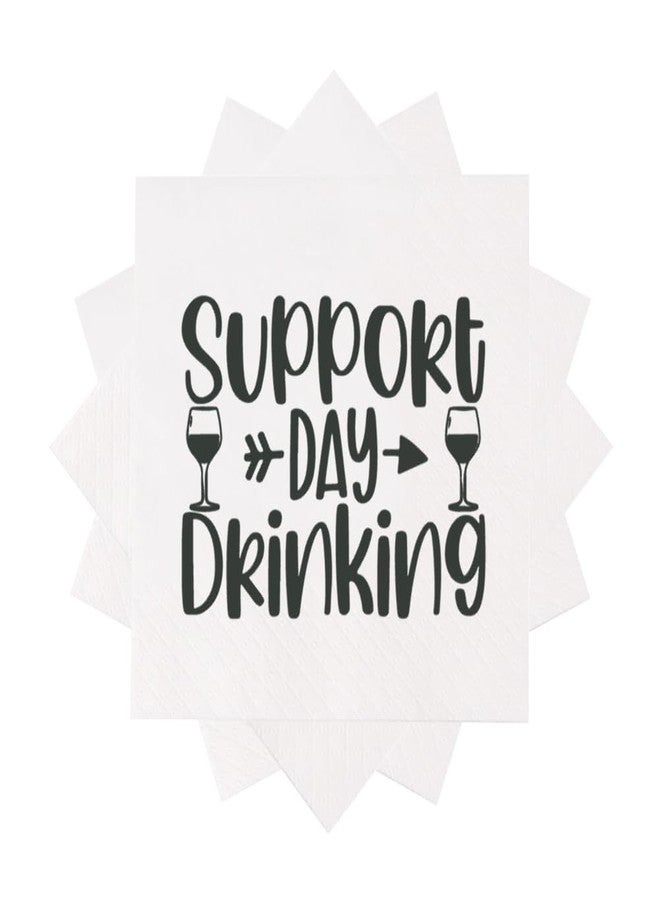 VOWFOO Funny Sarcasm Quotes Cocktail Napkins Party Beverage Bar Napkins Disposable Paper Novelty Humorous Quirky Gag Gift 100Pcs 4.5 x 4.5 2-ply (Support Day Drinking) - Image 2