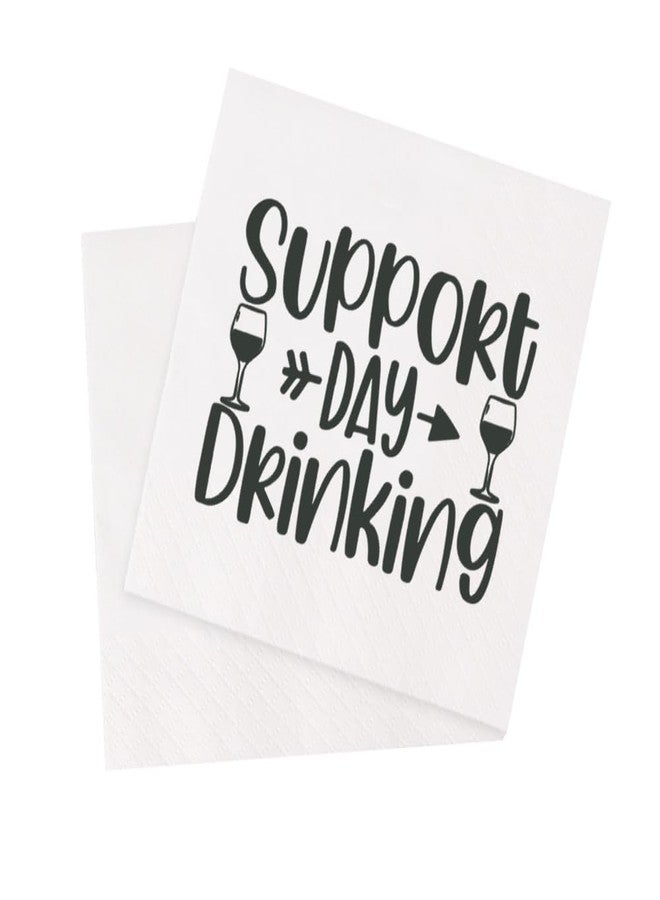 VOWFOO Funny Sarcasm Quotes Cocktail Napkins Party Beverage Bar Napkins Disposable Paper Novelty Humorous Quirky Gag Gift 100Pcs 4.5 x 4.5 2-ply (Support Day Drinking) - Image 1