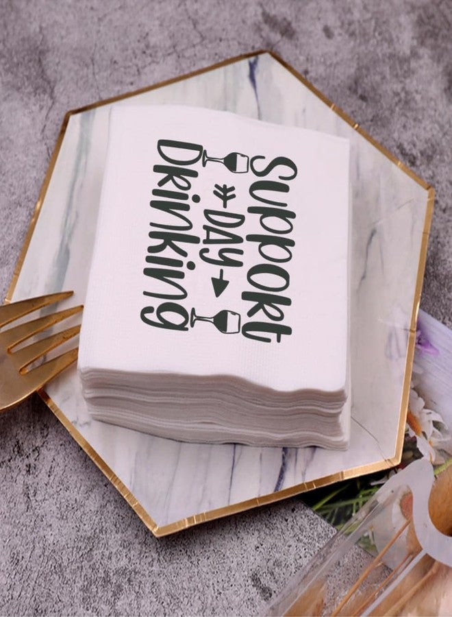 VOWFOO Funny Sarcasm Quotes Cocktail Napkins Party Beverage Bar Napkins Disposable Paper Novelty Humorous Quirky Gag Gift 100Pcs 4.5 x 4.5 2-ply (Support Day Drinking) - Image 5