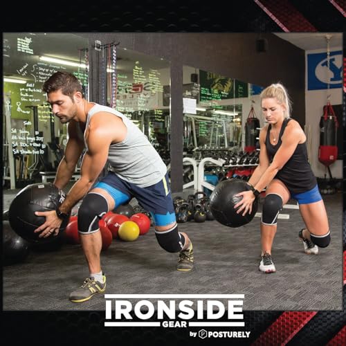 IRONSIDE Knee Sleeves (1 Pair) 7mm Neoprene Thick Compression Knee Brace Support for Weightlifting, Powerlifting, Squatting & Fitness Training for Women and Men Black (MEDIUM) - Image 3