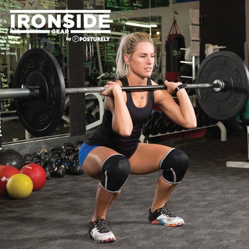 IRONSIDE Knee Sleeves (1 Pair) 7mm Neoprene Thick Compression Knee Brace Support for Weightlifting, Powerlifting, Squatting & Fitness Training for Women and Men Black (MEDIUM) - Image 4