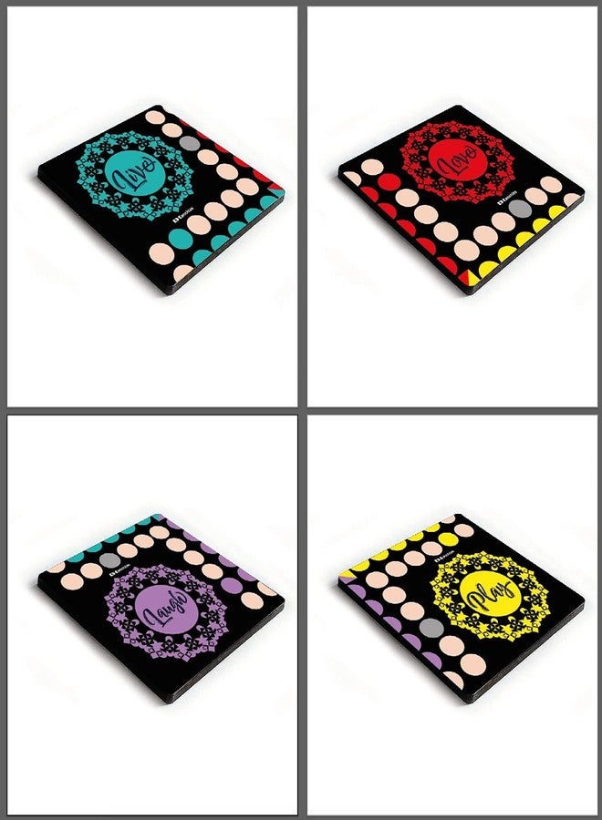 Kanchize Ludo Theme Coasters Printed (Set of 4) (9.5 * 9.5 cm) with Assorted Coloured dice and Buttons - Image 4