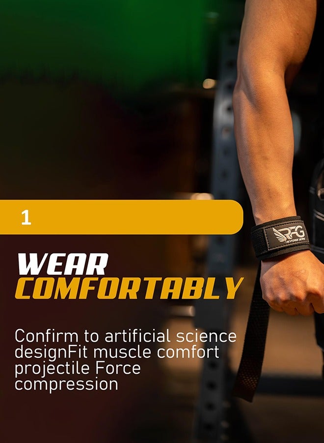 LJRN Non-Slip Lifting Straps, Gym Straps for Weight Lifting, Powerlifting, Bodybuilding & Fitness, Adjustable Wrist Support Straps for Men & Women - Strength Training Gym Accessories - Image 4