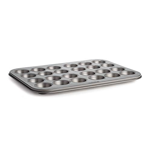 Cooking Light Mini Muffin Pan Carbon Steel Quick Release Coating, Non-Stick Bakeware, Heavy Duty Performance, 24-Cup, Gray - Image 1
