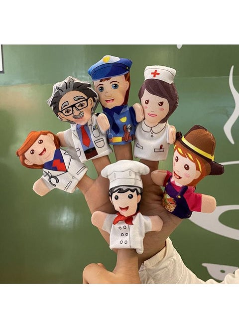 Yiwu New Cross-border Plush Finger Puppet Police Uncle Cute Small Size Mini Cartoon Professional Hand Puppet Yiwu Toys