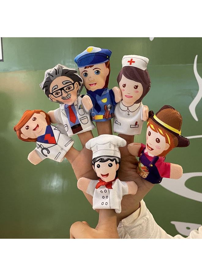 Yiwu New Cross-border Plush Finger Puppet Police Uncle Cute Small Size Mini Cartoon Professional Hand Puppet Yiwu Toys