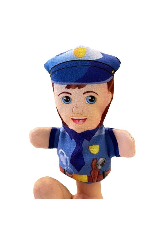 Yiwu New Cross-border Plush Finger Puppet Police Uncle Cute Small Size Mini Cartoon Professional Hand Puppet Yiwu Toys