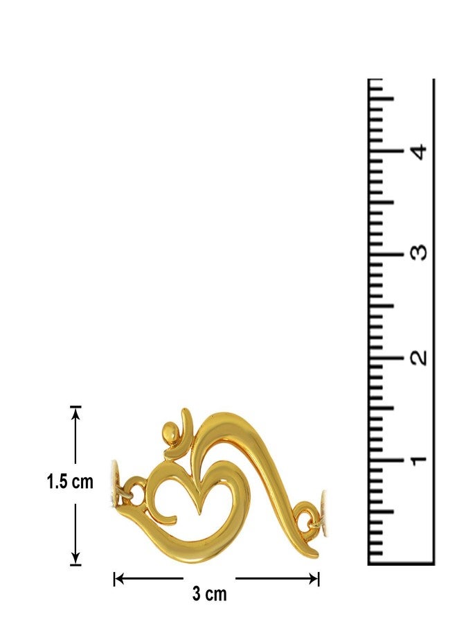 Mahi Om Rakhi for Brother | Gold Plated Rakshabandhan Single Rakhi with Rudraksh for Bhai, Bhaiya, Brother (BR1100546G) - Image 4