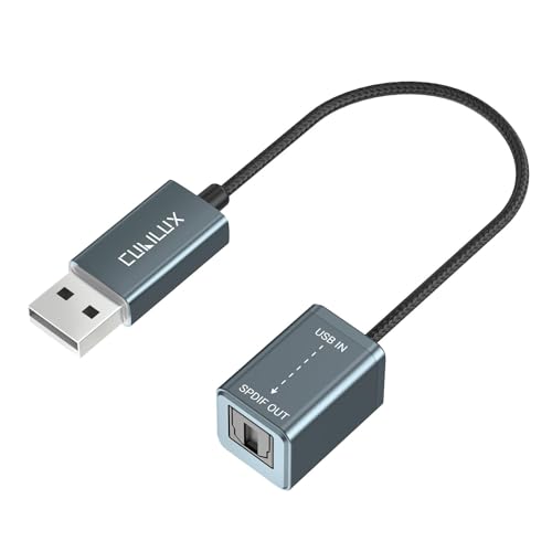 Cubilux USB to S/PDIF Transmitter, USB A to TOSLINK Output Adapter (Stereo Sound, Not for 7.1/5.1, NOT for TV), USB Optical Audio Converter Compatible with Windows Linux PC Laptop Computer - Image 1